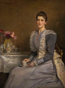 Portret van mevrouw Joseph Chamberlain (1864-1957) door John Everett Millais