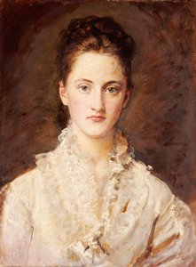 Portret van de dochter van de kunstenaar, Mary, halve lengte, 1875-76 door John Everett Millais