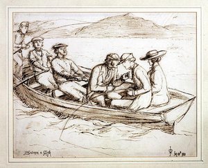 Zalm een mythe door John Everett Millais