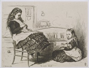 Het poppenhuis, nummer 9 uit een serie etsen voor de Art Union of London door de Etching Club