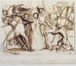De Blinde Man, 1853 door John Everett Millais