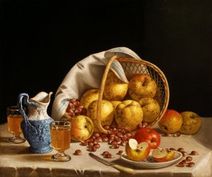 Stilleven met gele appels