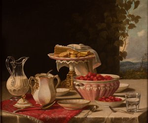 Aardbeien met room, 1879