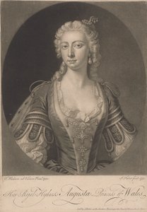 Hare Koninklijke Hoogheid Augusta Prinses van Wales, 1751 door John Faber the younger