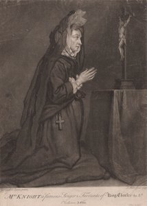 Mevrouw Knight een beroemde zangeres en favoriet van koning Karel II door John Faber the younger