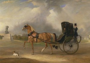 William Massey-Stanley rijdt in zijn Cabriolet in Hyde Park door John Ferneley