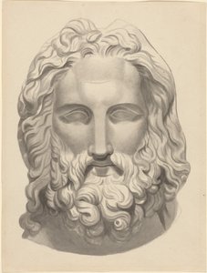 Antiek baardmannetje (penseel en grijze inkt met grijs gewassen) door John Flaxman