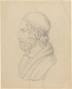 Klassiek portretbuste van een bebaarde man door John Flaxman