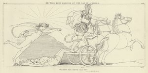 Hectors lichaam gesleept achter de wagen van Achilles door John Flaxman