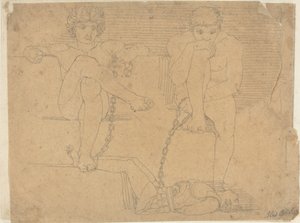 Otus en Ephialtes Houden Mars Gevangen door John Flaxman