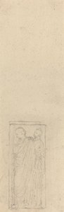 Reliëf met Twee Geklede Figuren door John Flaxman