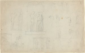 Blad met Schetsen door John Flaxman