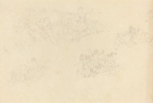 Blad met Studies door John Flaxman