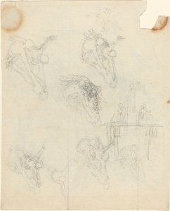 Blad met Studies door John Flaxman