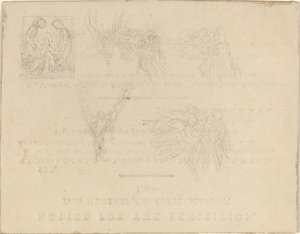 Blad met studies door John Flaxman