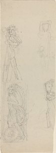 Blad met Studies [recto en verso]