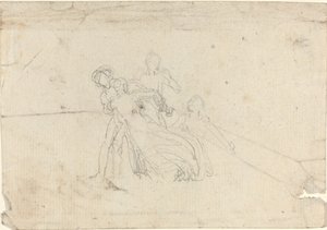 Blad met Studies [recto en verso]