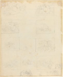 Blad met studies [recto en verso] door John Flaxman