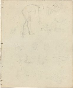 Blad met studies (recto en verso) door John Flaxman