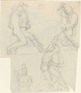 Blad met studies [recto en verso] door John Flaxman