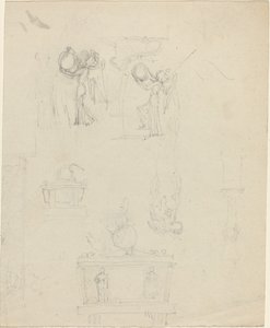 Blad met Studies [recto en verso] door John Flaxman