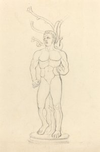 Standbeeld van een Mannelijke Naakt voor een Boom door John Flaxman