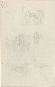 Studies van een Ziekenbed en Decoraties voor de Façade van Buckingham Palace (recto en verso)