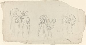 Drie groepen dansers door John Flaxman