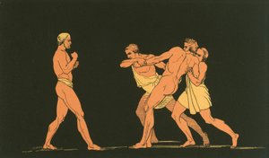 Ulysses bereidt zich voor om te vechten met Irus door John Flaxman