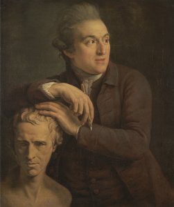 Joseph Nollekens met zijn buste van Laurence Sterne door John Francis Rigaud