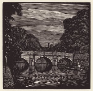 Cambridge: Clare Bridge (houtsnede) door John Frederick Greenwood