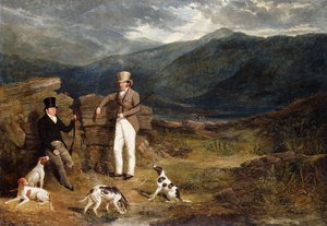 Twee Heren met Pointers op een Korhoenheide, 1824