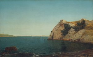 Beacon Rock, Newport Harbor, 1857 door John Frederick Kensett