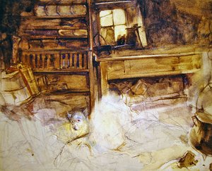 Een terriër in een Highland cottage