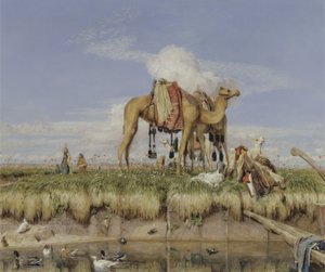Aan de Oevers van de Nijl, Boven-Egypte door John Frederick Lewis