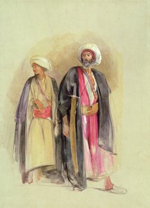 Sheik Hussein van Gebel Tor en zijn zoon, ca. 1842-43