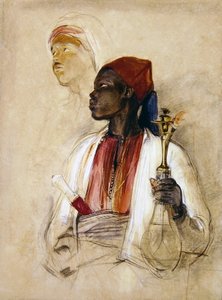 Studie voor de pijproker, ca. 1856 door John Frederick Lewis