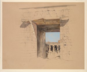 De tempel van Edfu: De deur van de pyloon door John Frederick Lewis
