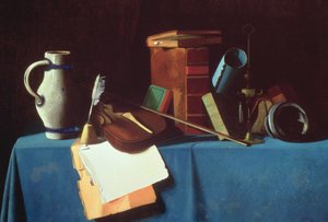 Tafelblad met Viool door John Frederick Peto