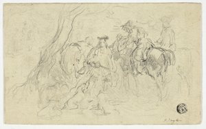 Calvariërs naast boom door John Frederick Tayler