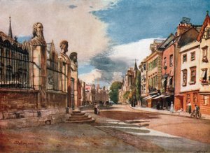 Broad Street, kijkend naar het westen (kleurenlitho)