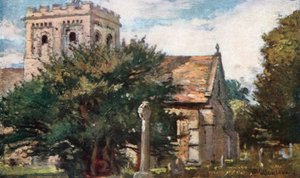 Iffley Church vanuit het zuidoosten (kleurenlitho)