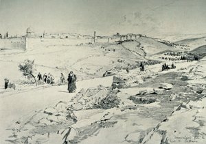 Jeruzalem, met de Weg van Bethanië, 1902 door John Fulleylove