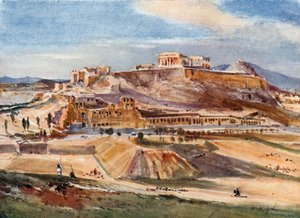 De Akropolis vanaf de Basis van de Philopappus Heuvel door John Fulleylove