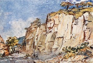 De oude steengroeven op de berg Pentelikon door John Fulleylove