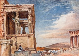 Het kariatidenportiek van het Erechtheion vanuit het westen