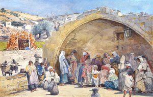 De Fontein van de Maagd in Nazareth door John Fulleylove