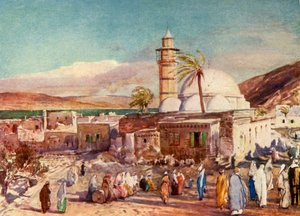 De moskee in Tiberias en het Meer van Galilea, 1902
