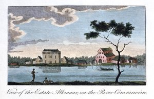 Uitzicht op het landgoed Alkmaar, aan de rivier Commewine, 1813
