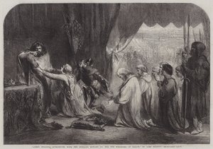 Koningin Philippa smeekt haar man Edward III voor de burgers van Calais door John Gilbert